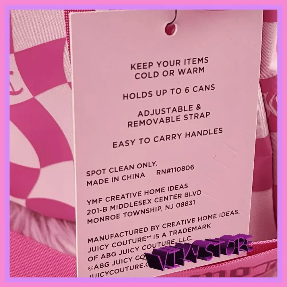💕 NWT Juicy Couture Pink 6-Can Cooler Bag 💕